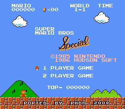 Super Mario Bros Special Title Screen